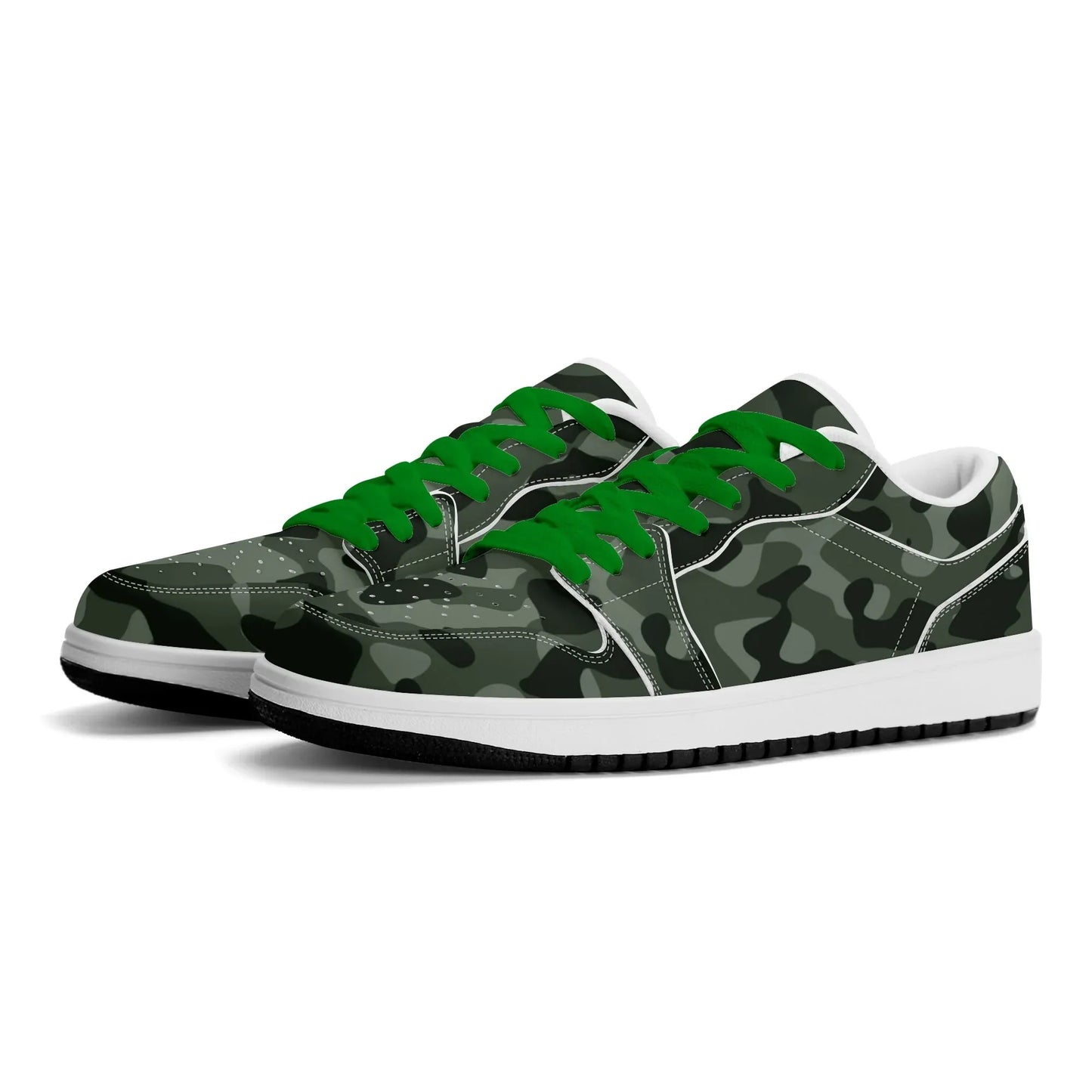 green-camouflage-low-top-leder-sneaker-fur-damen-sneaker-jlr-design-56148 - JLR Design