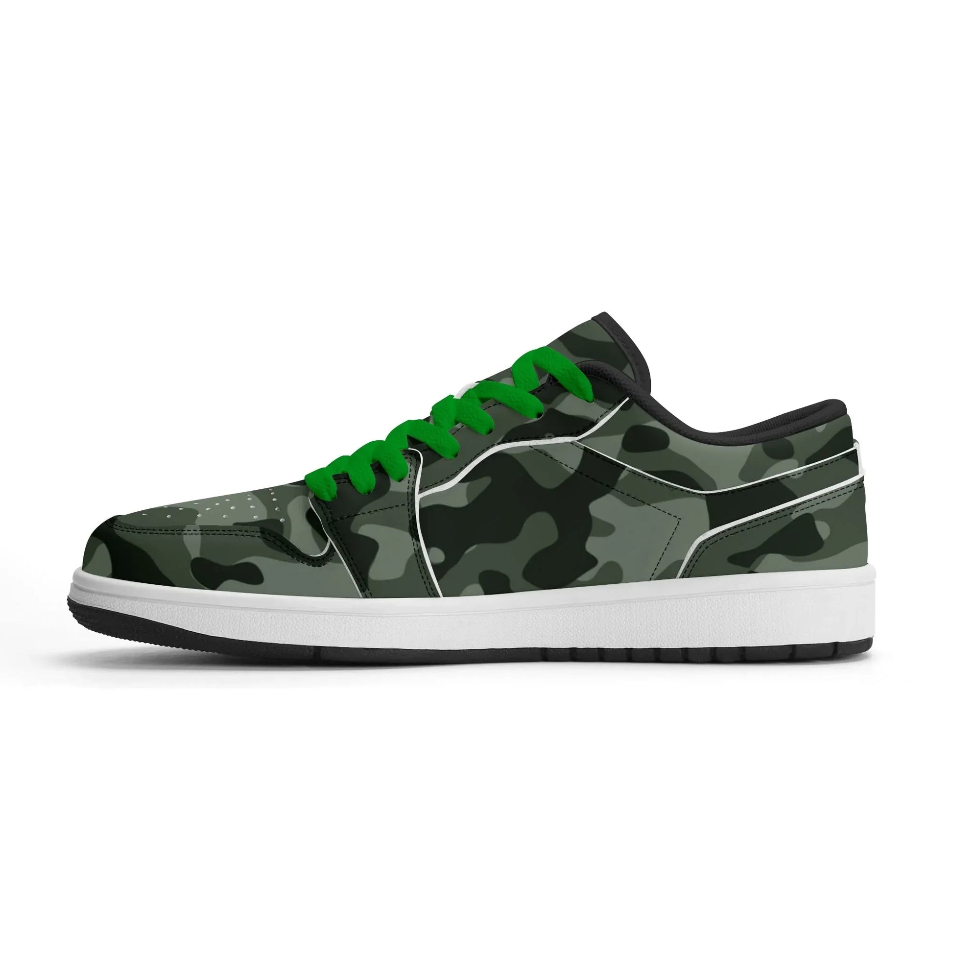 green-camouflage-low-top-leder-sneaker-fur-damen-sneaker-jlr-design-44166 - JLR Design
