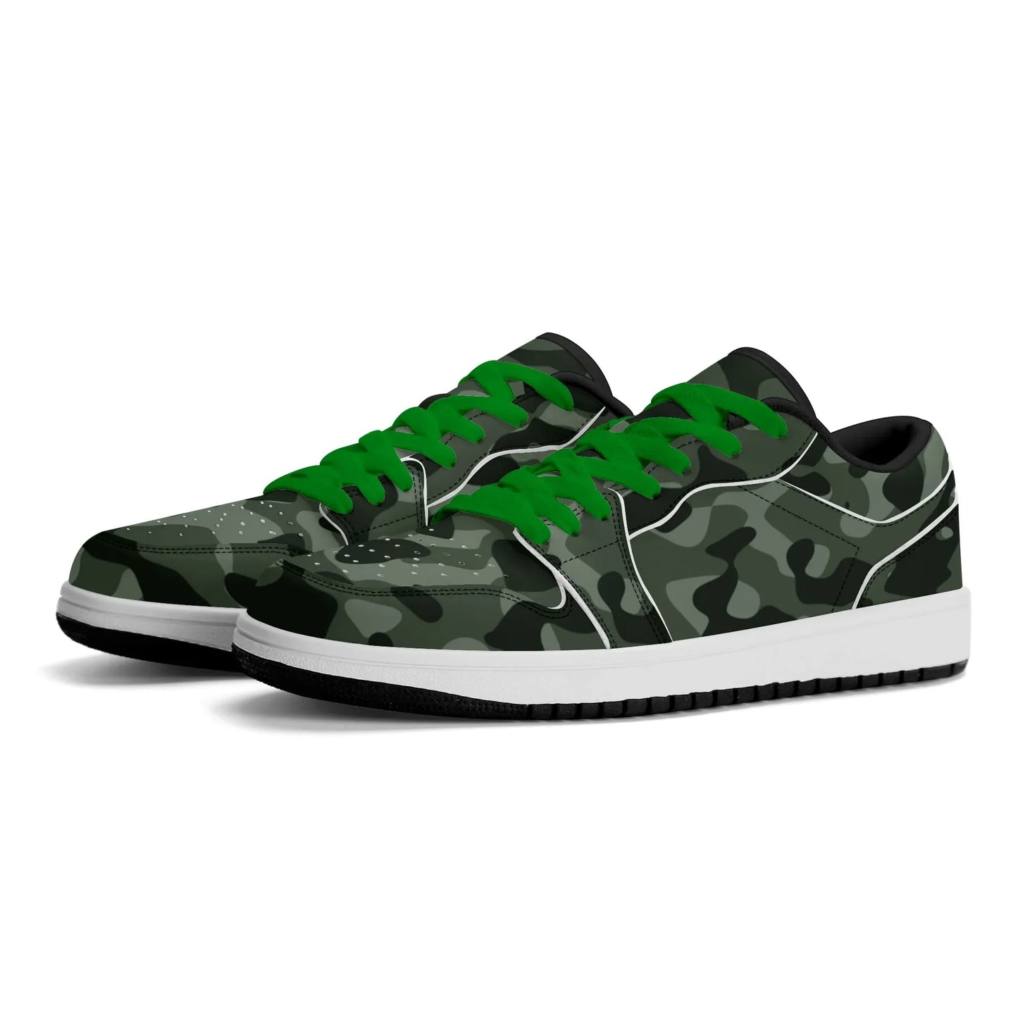 green-camouflage-low-top-leder-sneaker-fur-damen-sneaker-jlr-design-64662 - JLR Design