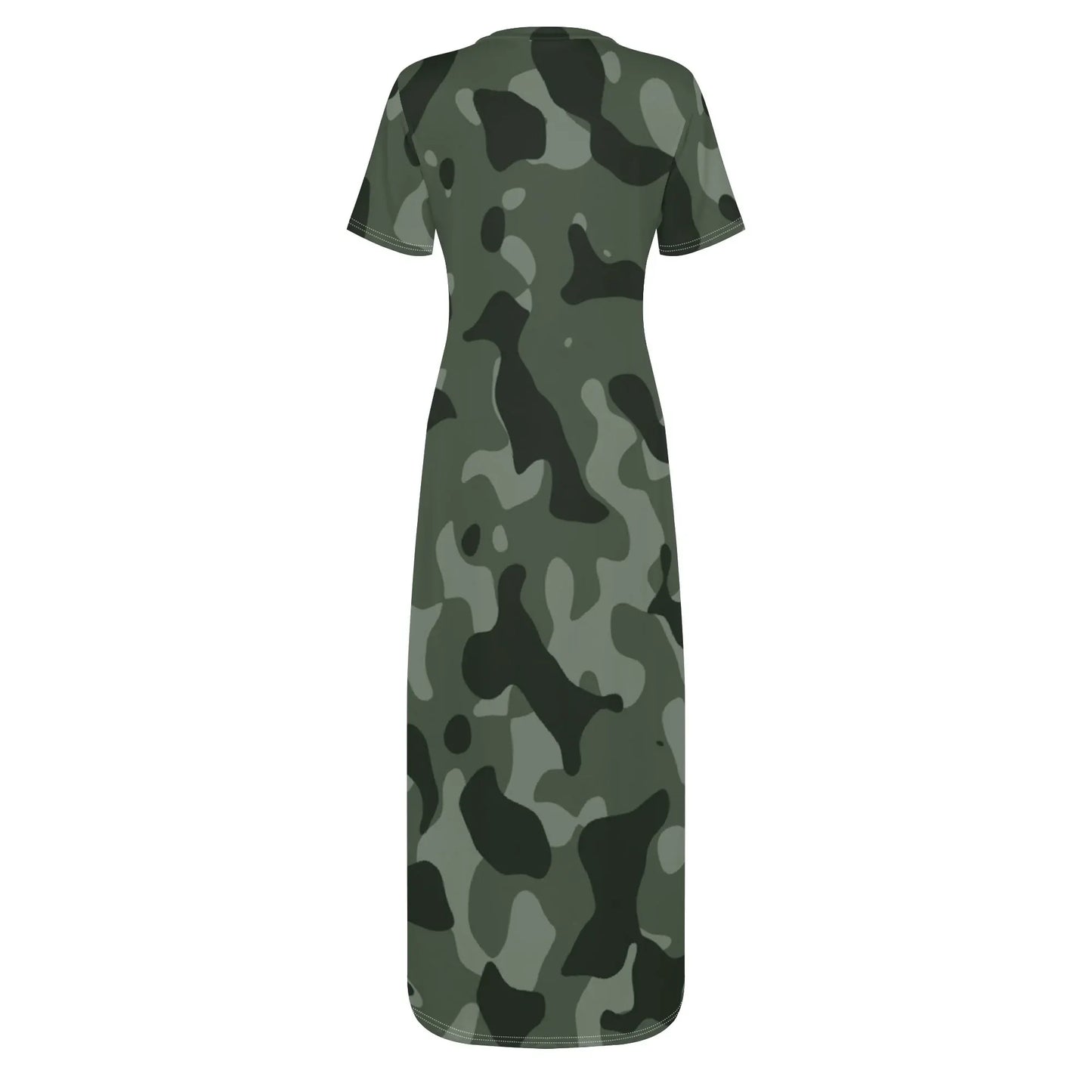 green-camouflage-short-sleeve-long-dress-long-dress-jlr-design-76185 - JLR Design