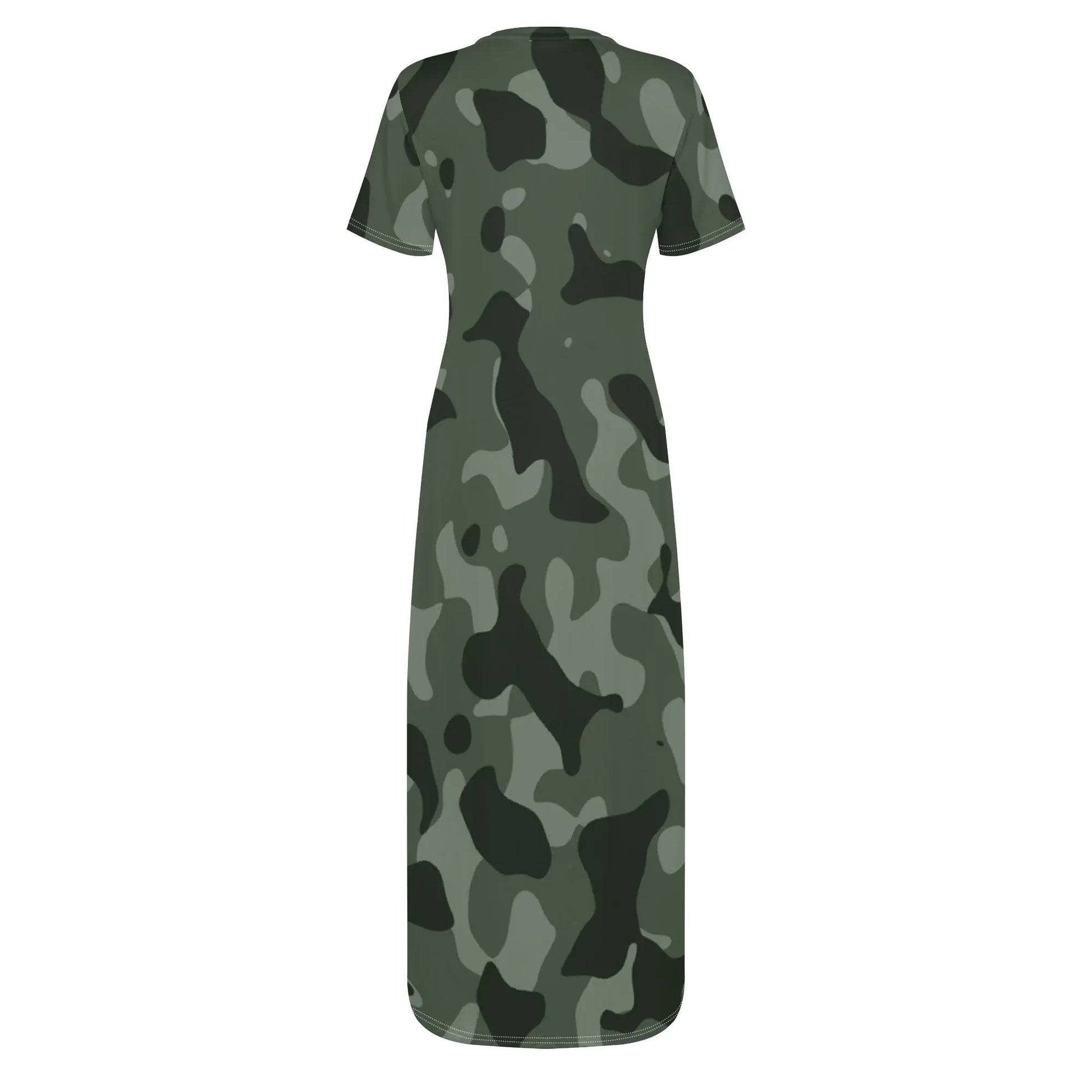 green-camouflage-short-sleeve-long-dress-long-dress-jlr-design-76185 - JLR Design