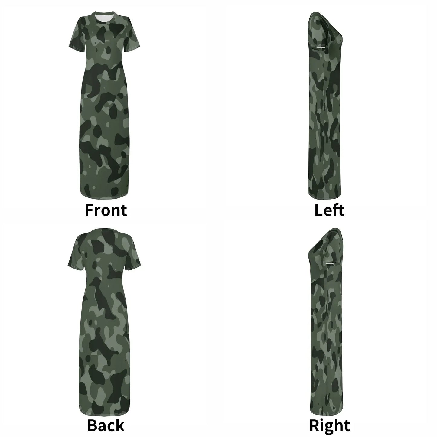 green-camouflage-short-sleeve-long-dress-long-dress-jlr-design-32117 - JLR Design