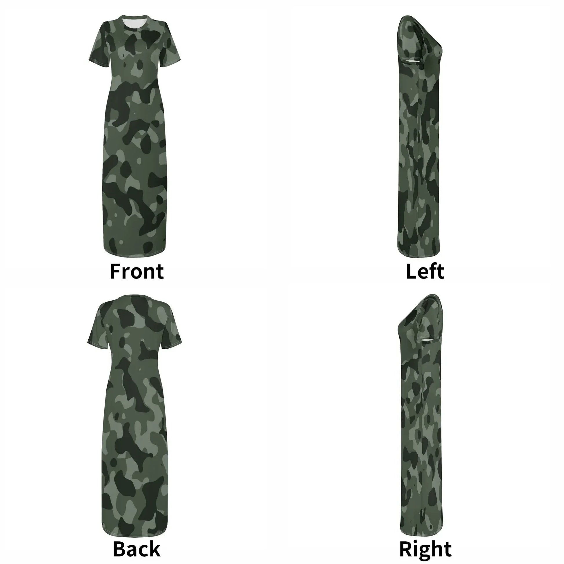 green-camouflage-short-sleeve-long-dress-long-dress-jlr-design-32117 - JLR Design