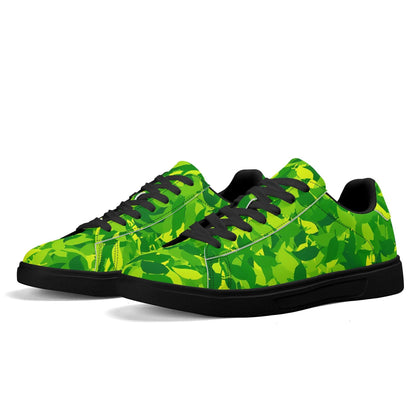 Green Leaf Low Top Leather Sneaker Low Top Sneaker 83.99 Green, Leaf, Leather, Low, Sneaker, Top JLR Design