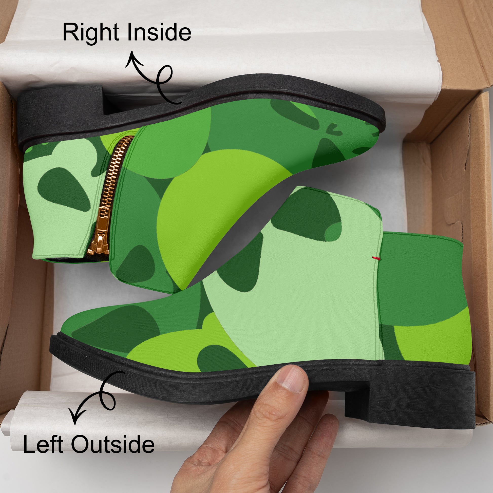 Green Skull elegante Reißverschluss-Stiefeletten Stiefeletten JLR Design