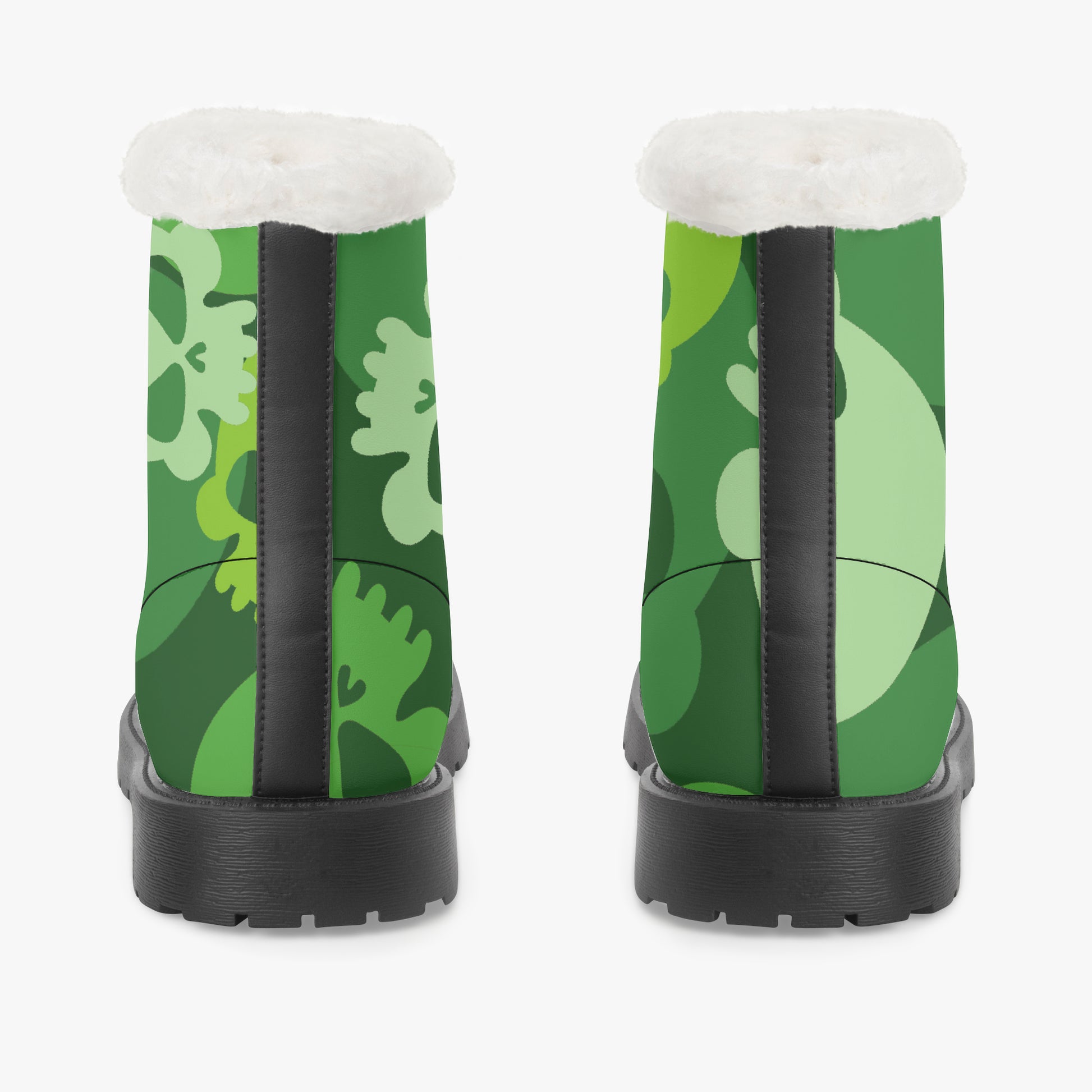 Green Skull Faux Fur Leder Boots Boots JLR Design