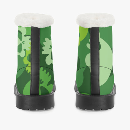 Green Skull Faux Fur Leder Boots Boots JLR Design