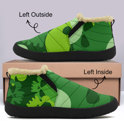 Green Skull Faux Fur Slipper Slipper JLR Design