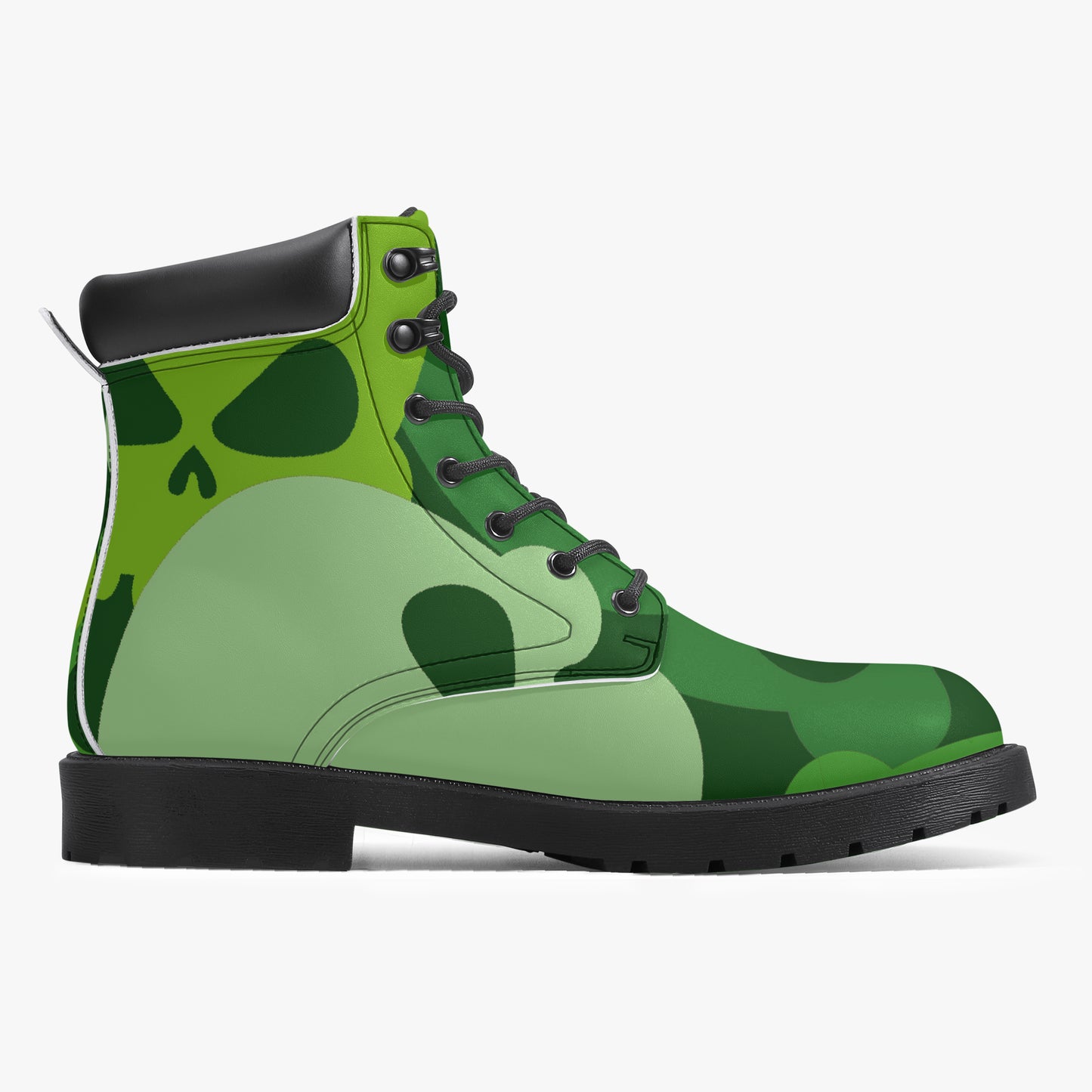 Green Skull Leder Boots | Stylische und Warme Winterstiefel Boots JLR Design