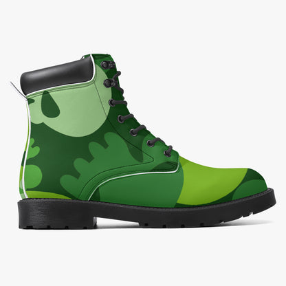 Green Skull Leder Boots | Stylische und Warme Winterstiefel Boots JLR Design