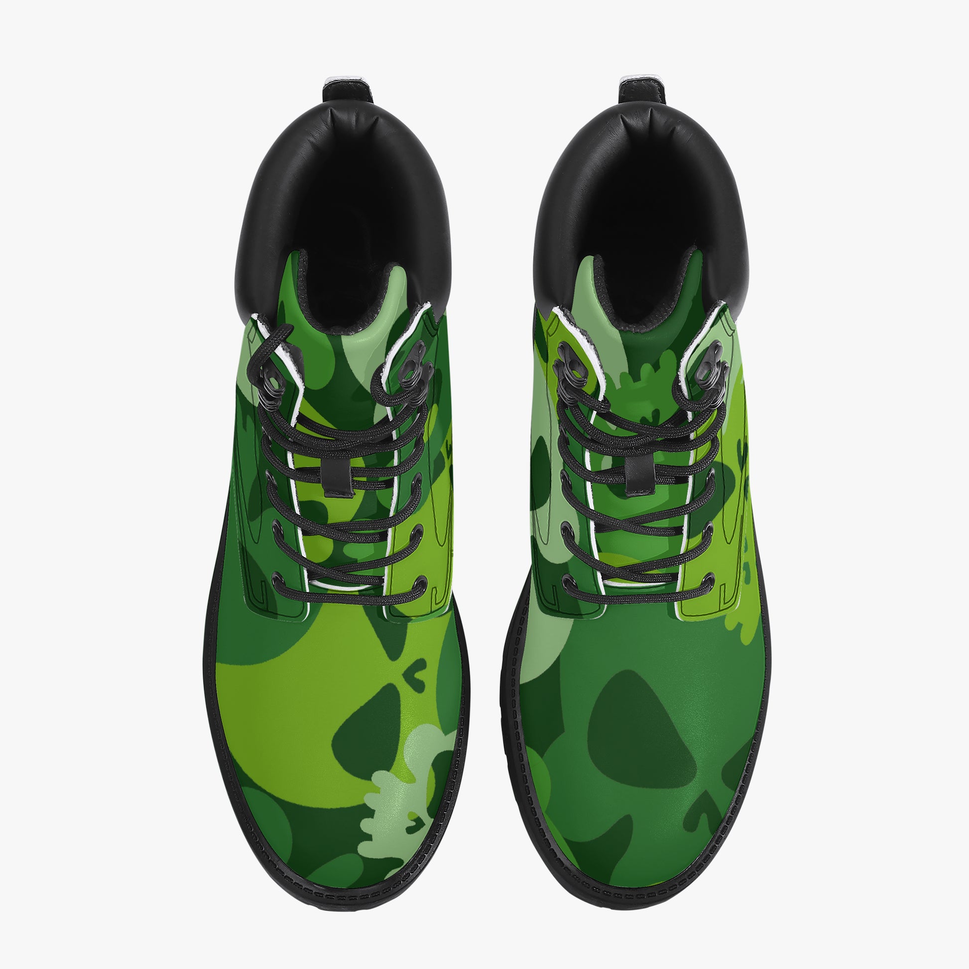 Green Skull Leder Boots | Stylische und Warme Winterstiefel Boots JLR Design