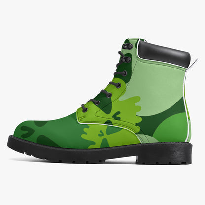 Green Skull Leder Boots | Stylische und Warme Winterstiefel Boots JLR Design