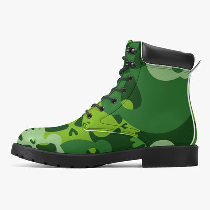 Green Skull Leder Boots | Stylische und Warme Winterstiefel Boots JLR Design
