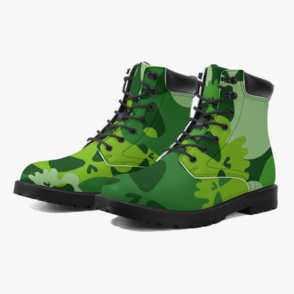 Green Skull Leder Boots | Stylische und Warme Winterstiefel Boots JLR Design