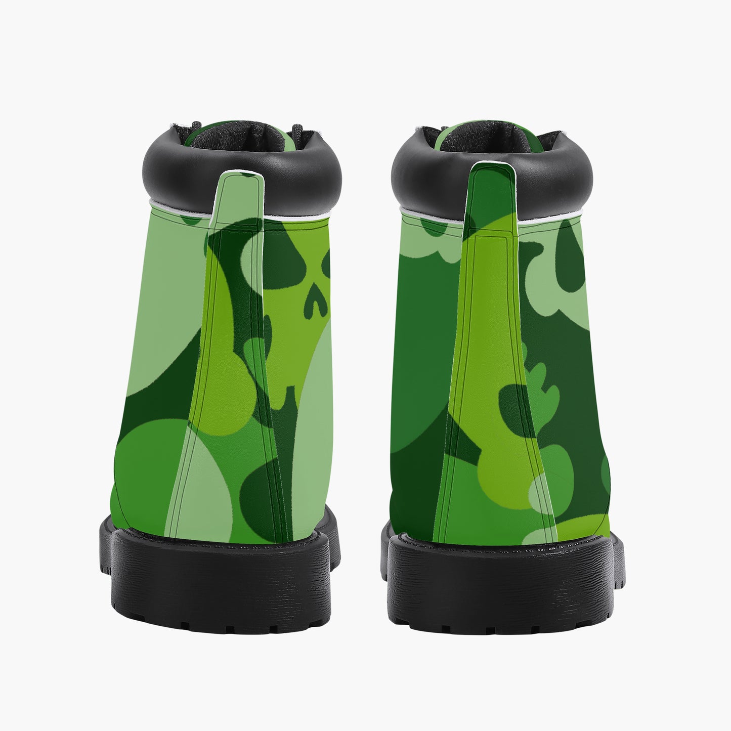 Green Skull Leder Boots | Stylische und Warme Winterstiefel Boots JLR Design