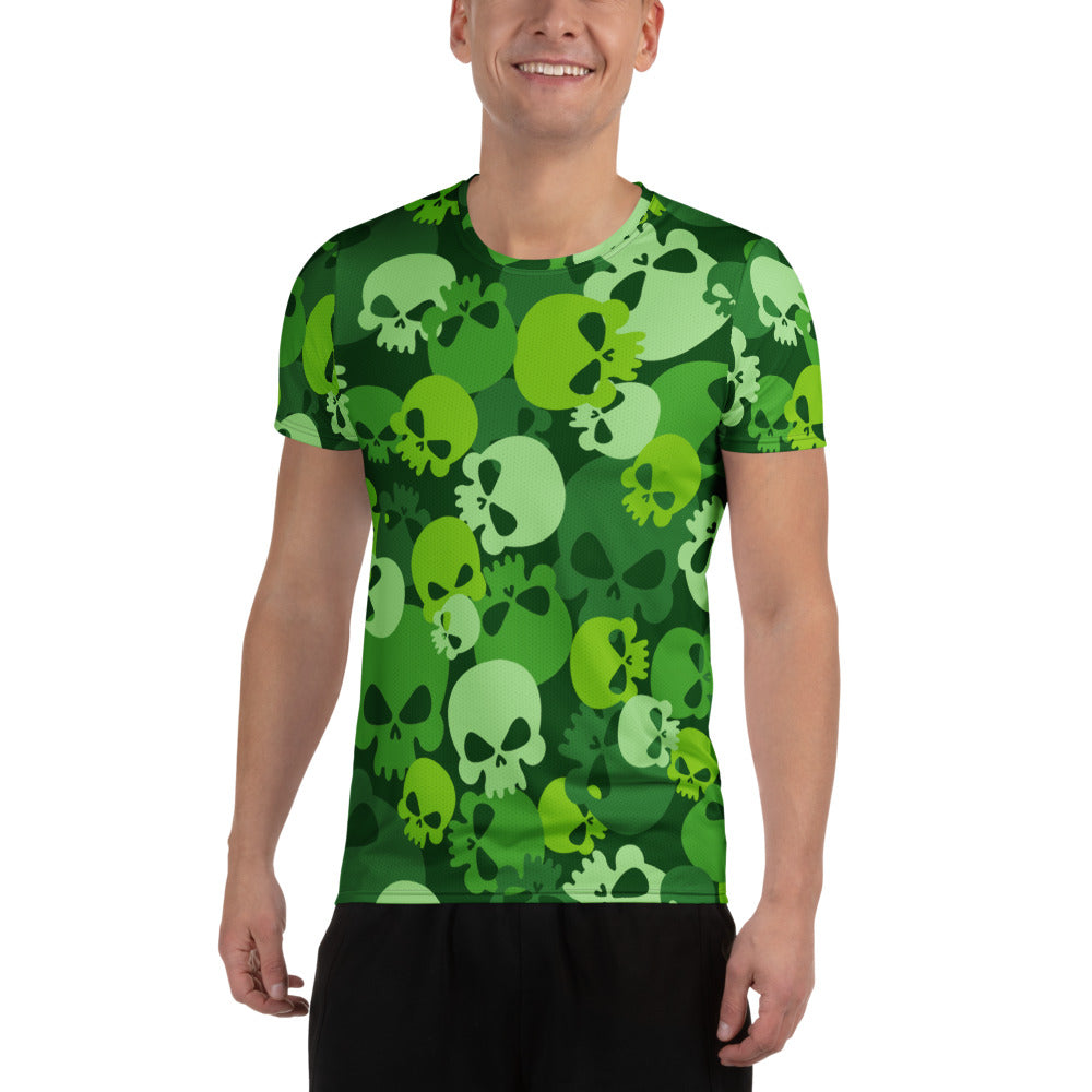 Green Skull Sport-T-Shirt für Herren Sport T-Shirt JLR Design