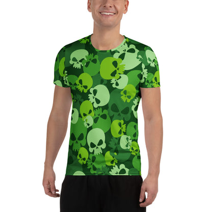 Green Skull Sport-T-Shirt für Herren Sport T-Shirt JLR Design