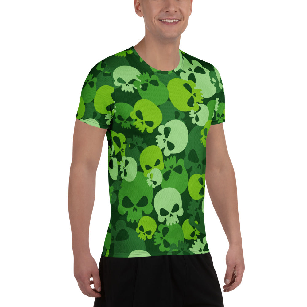 Green Skull Sport-T-Shirt für Herren Sport T-Shirt JLR Design