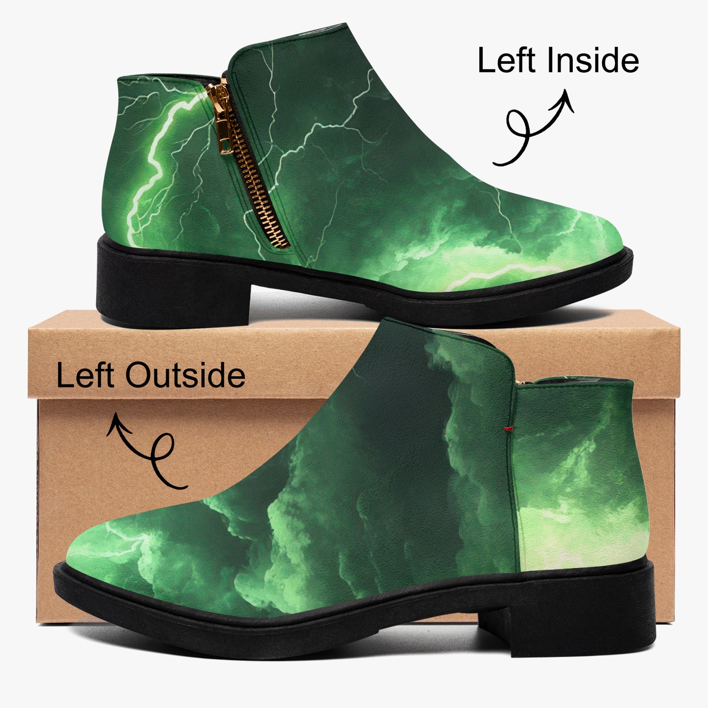 Green Thunder elegante Reißverschluss-Stiefeletten Stiefeletten JLR Design