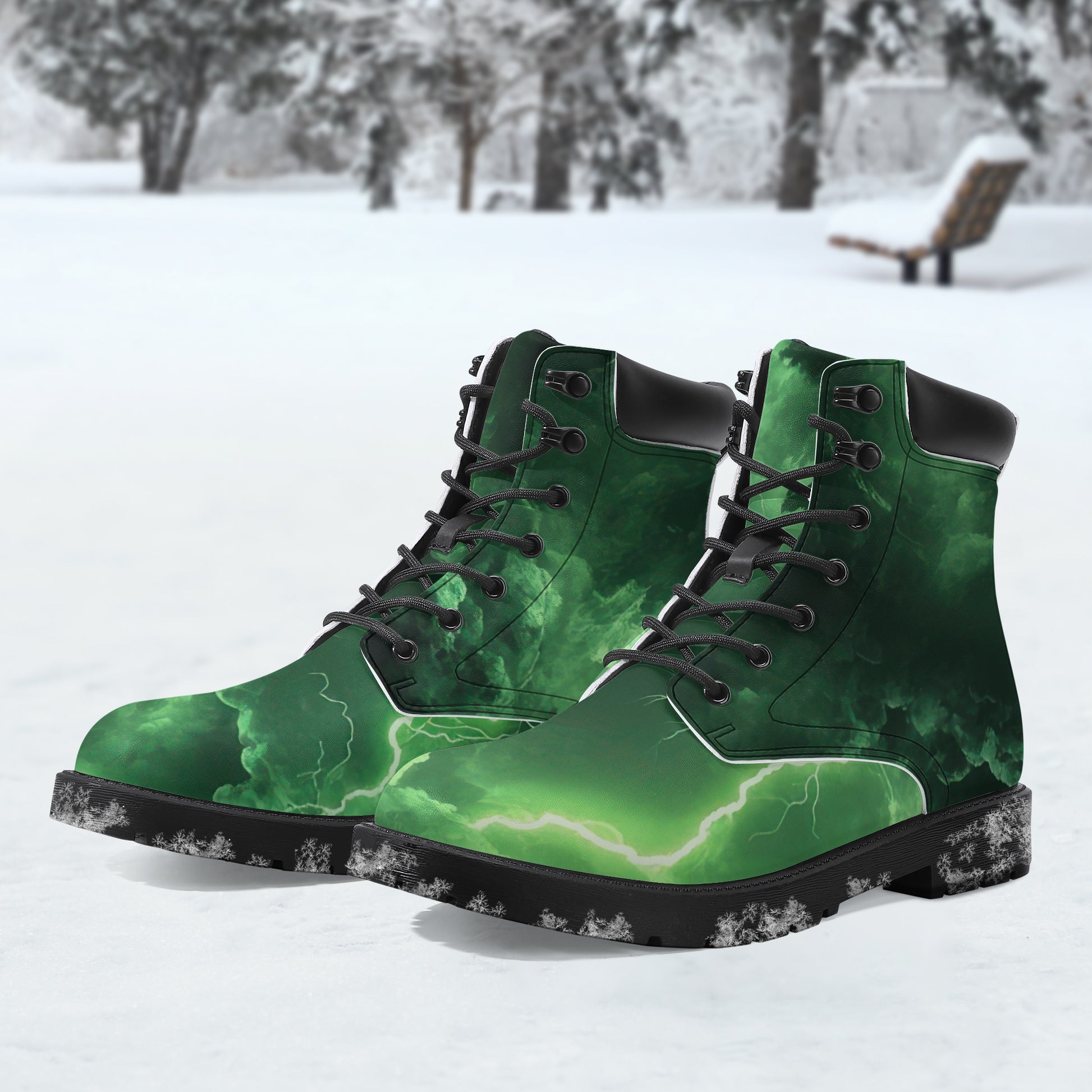 Green Thunder Leder Boots | Stylische und Warme Winterstiefel Boots JLR Design