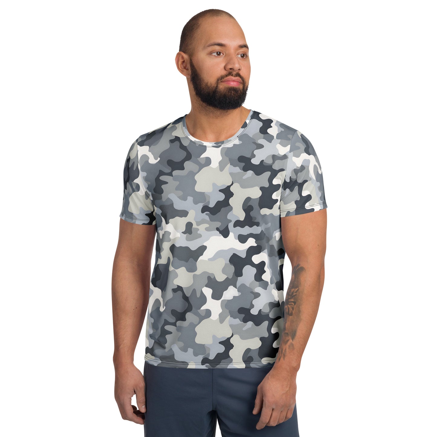 Grey Camouflage v1 Sport-T-Shirt für Herren Sport T-Shirt JLR Design