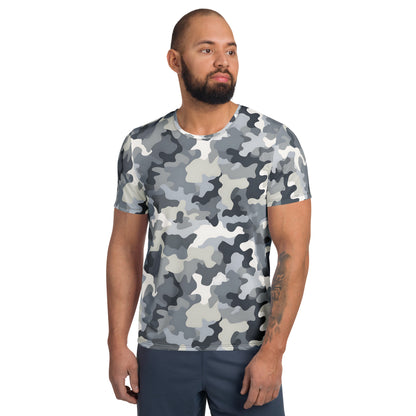 Grey Camouflage v1 Sport-T-Shirt für Herren Sport T-Shirt JLR Design
