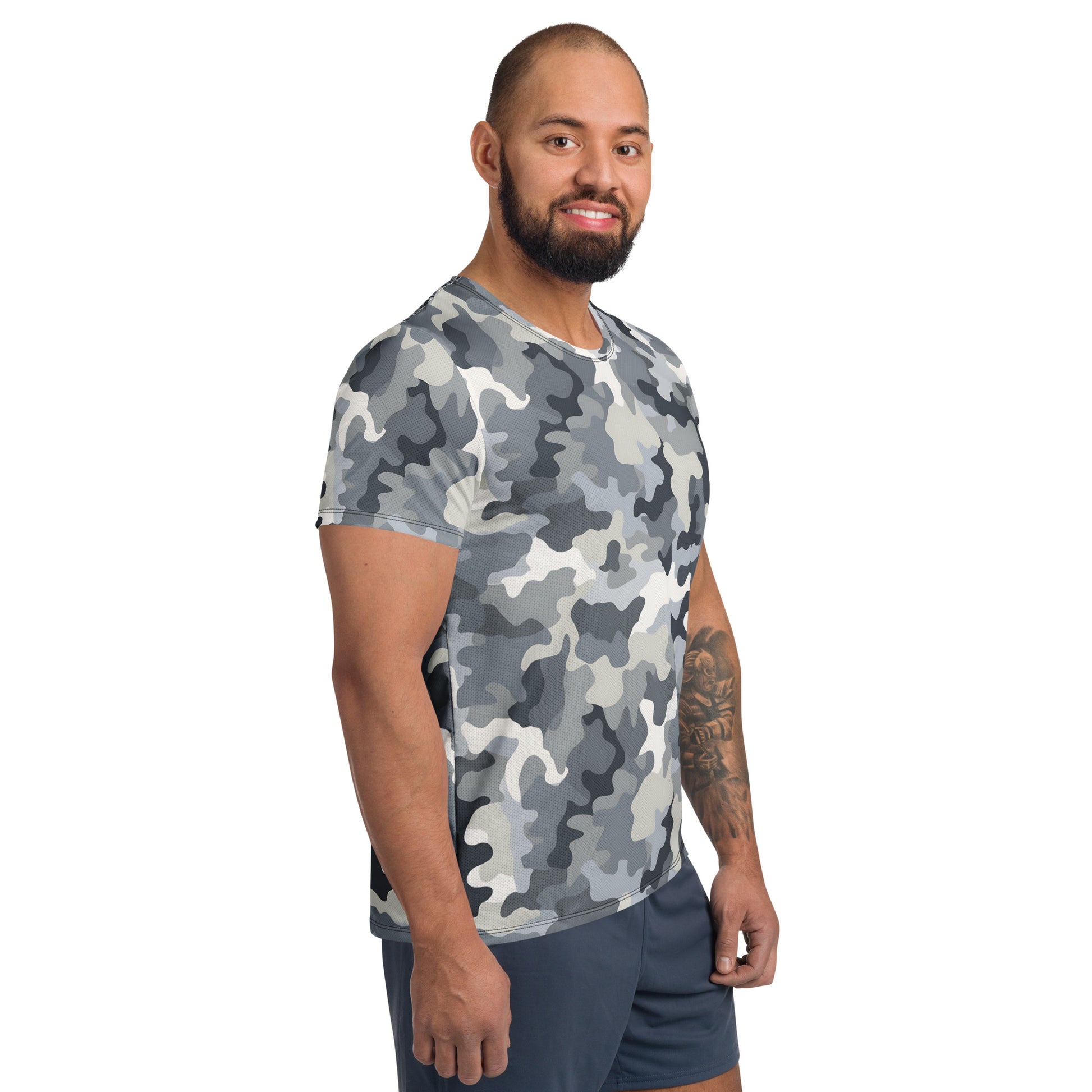 Grey Camouflage v1 Sport-T-Shirt für Herren Sport T-Shirt JLR Design
