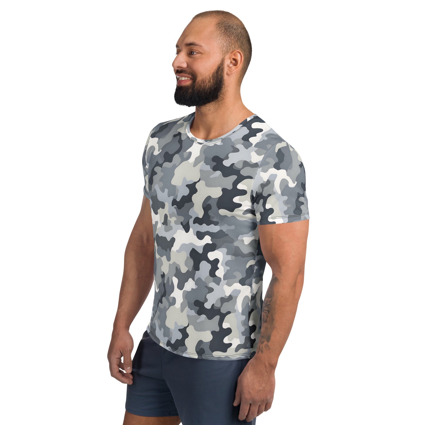 Grey Camouflage v1 Sport-T-Shirt für Herren Sport T-Shirt JLR Design