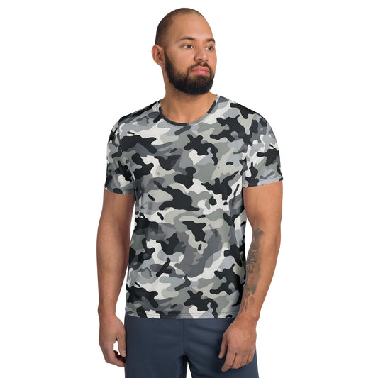 Grey Camouflage v4 Sport-T-Shirt für Herren Sport T-Shirt JLR Design