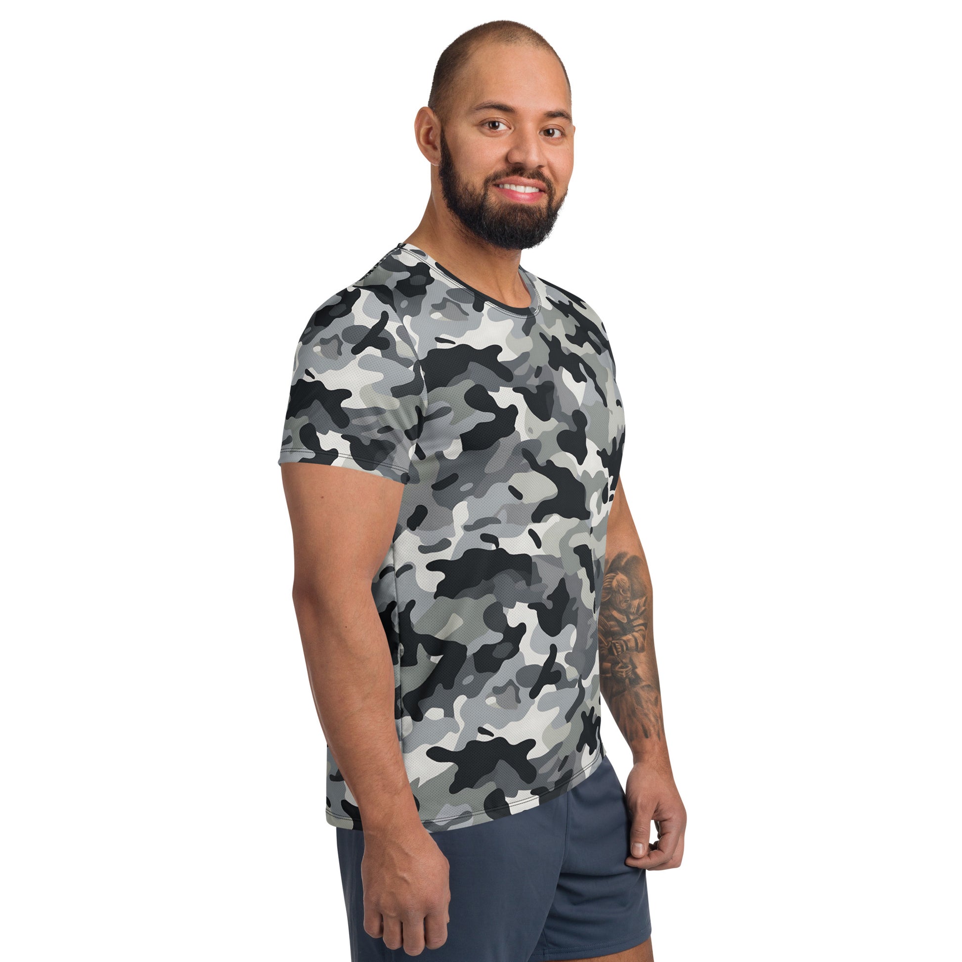 Grey Camouflage v4 Sport-T-Shirt für Herren Sport T-Shirt JLR Design