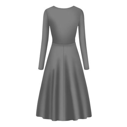 Grey Long Sleeve Dress -- Grey Long Sleeve Dress - undefined Long Sleeve Dress | JLR Design