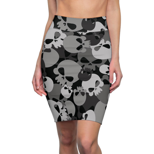 Grey Skull Bleistiftrock Bleistiftrock JLR Design