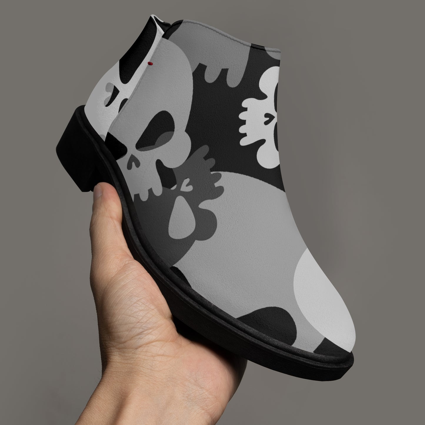 Grey Skull elegante Reißverschluss-Stiefeletten Stiefeletten JLR Design
