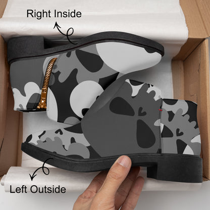 Grey Skull elegante Reißverschluss-Stiefeletten Stiefeletten JLR Design