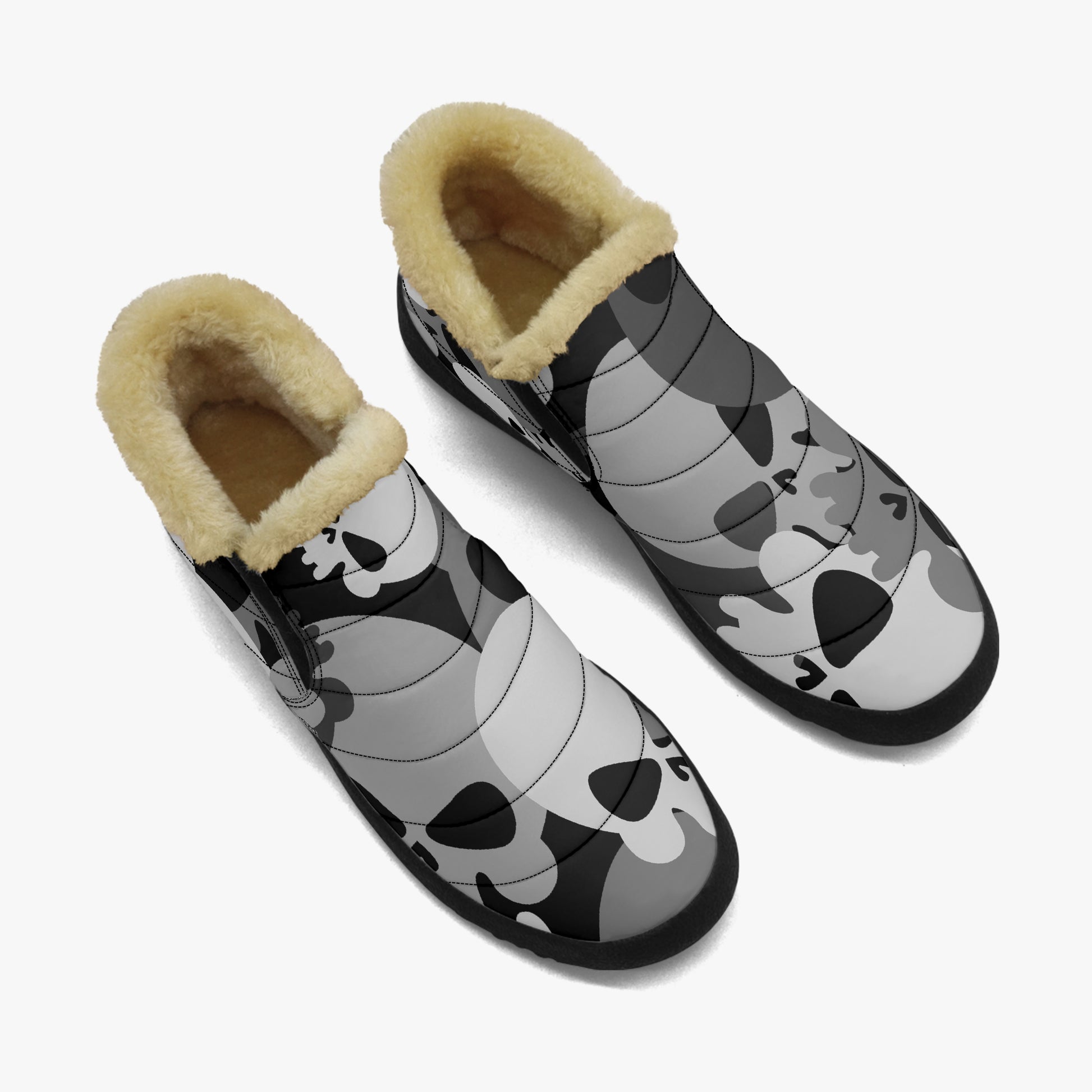 Grey Skull Faux Fur Slipper Slipper JLR Design