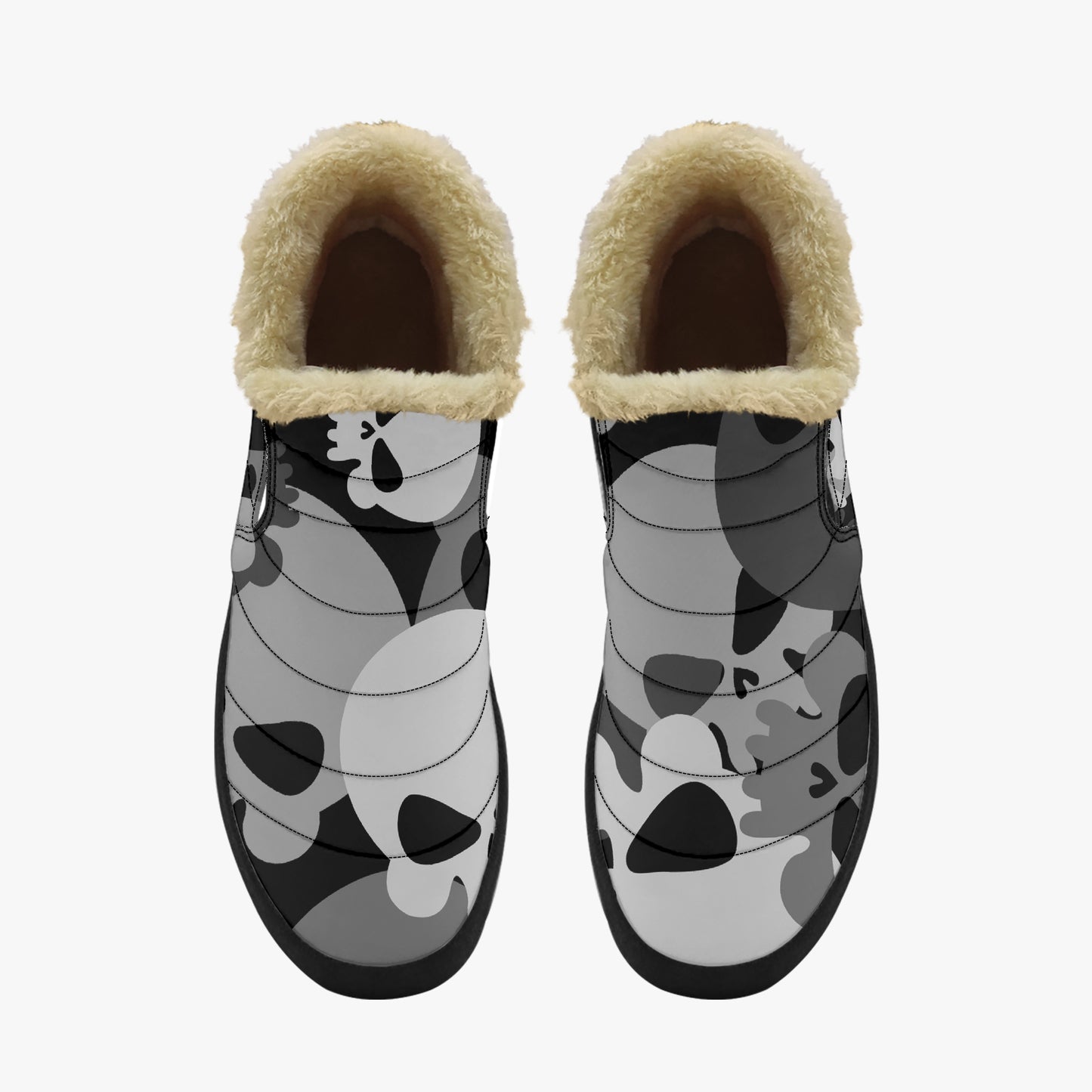 Grey Skull Faux Fur Slipper Slipper JLR Design