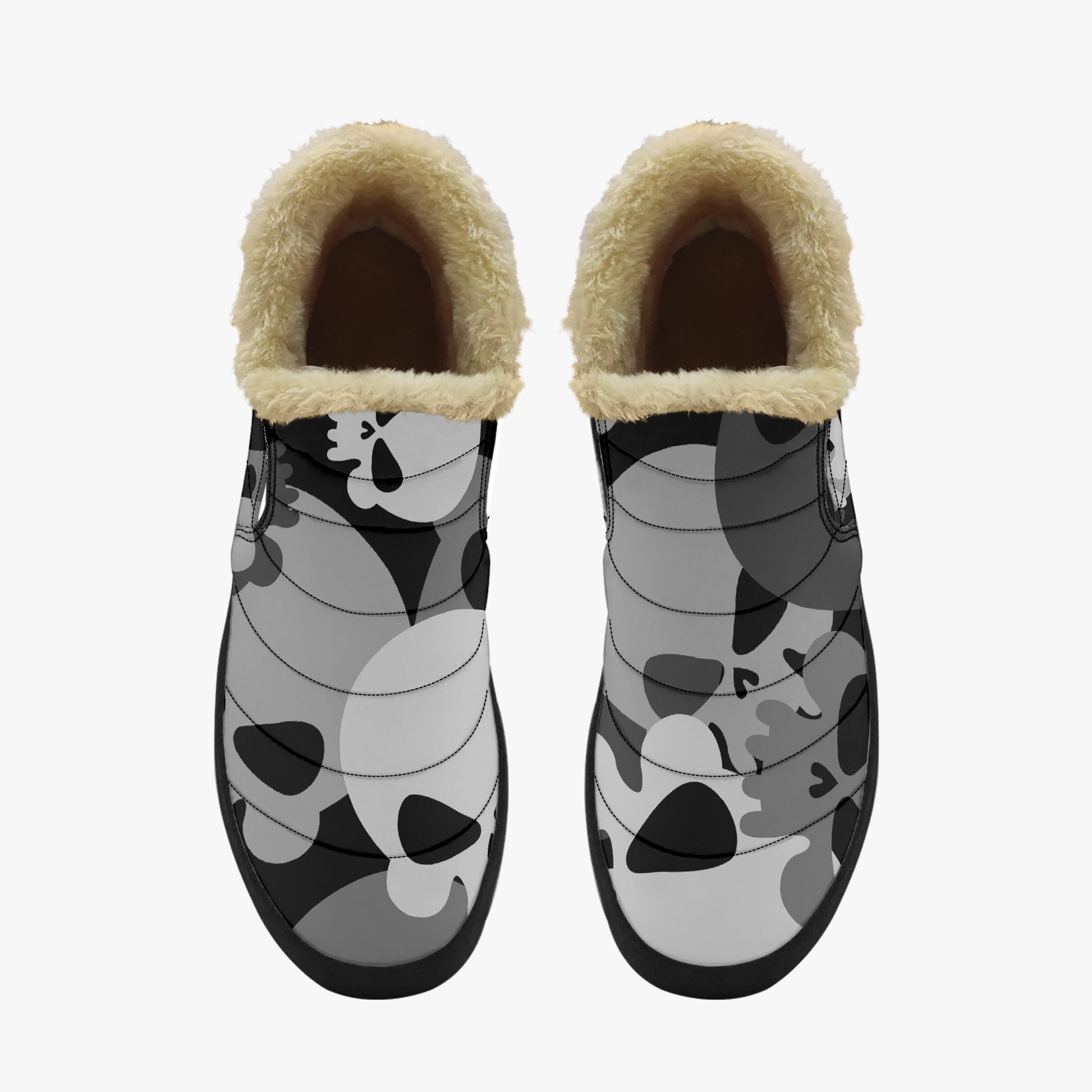 Grey Skull Faux Fur Slipper Slipper JLR Design