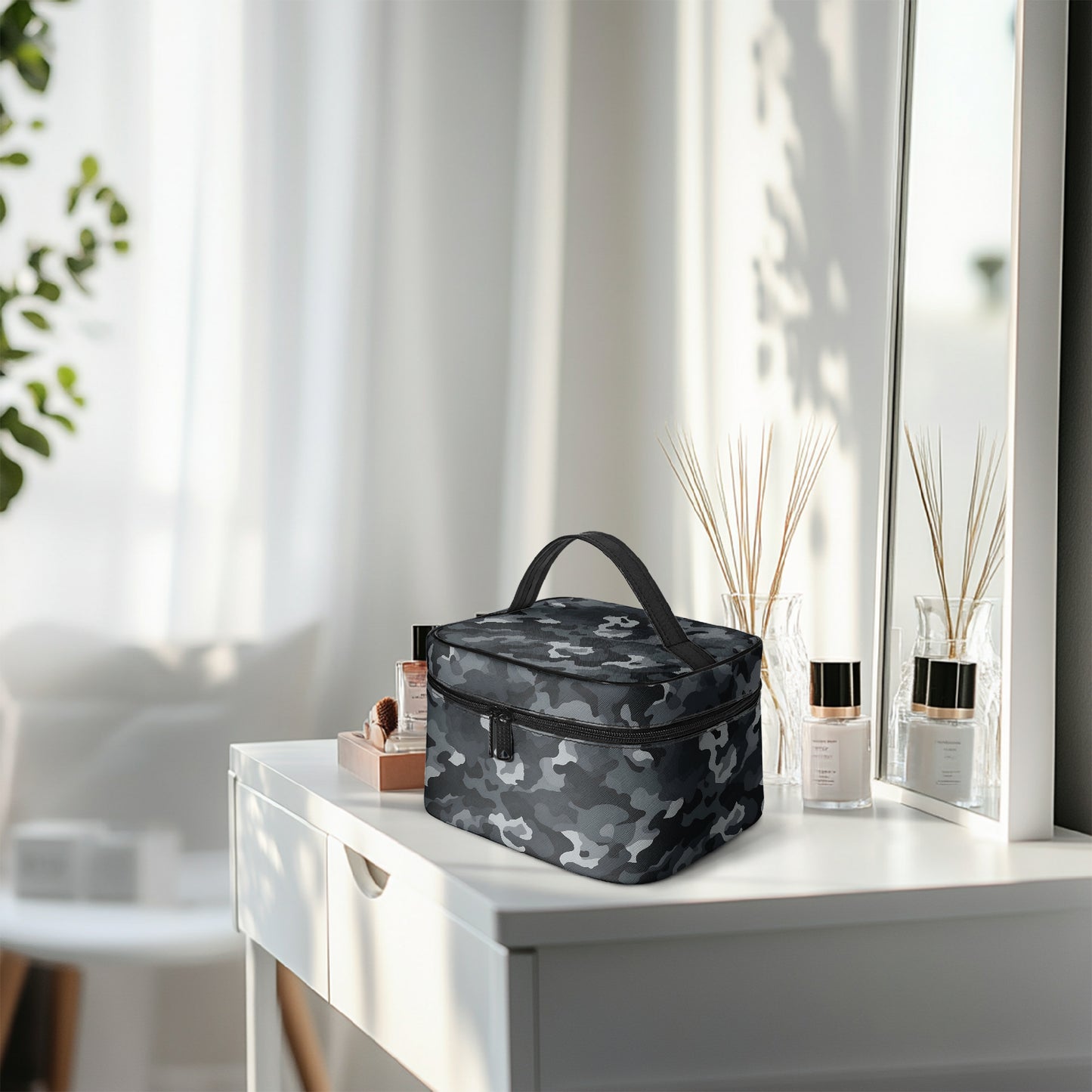Große Kosmetiktasche - Black Camouflage v1 Kosmetiktasche JLR Design