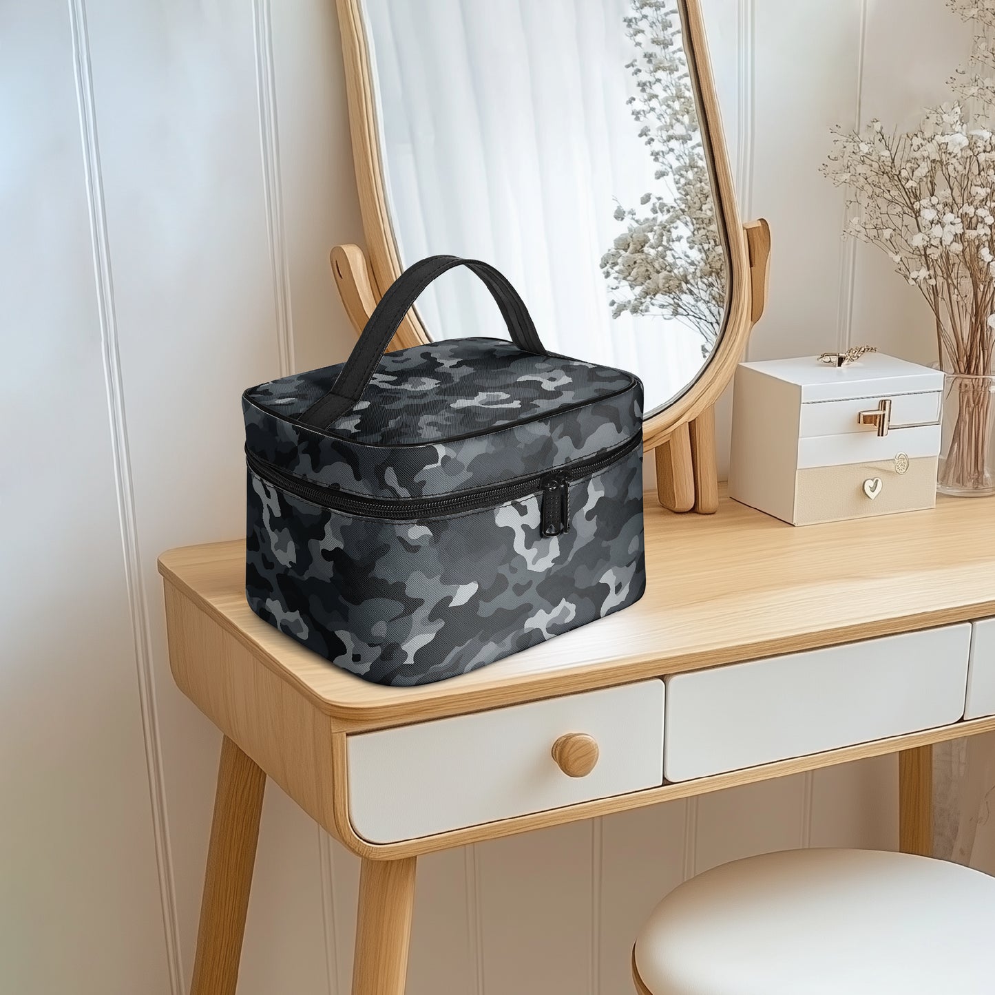 Große Kosmetiktasche - Black Camouflage v1 Kosmetiktasche JLR Design