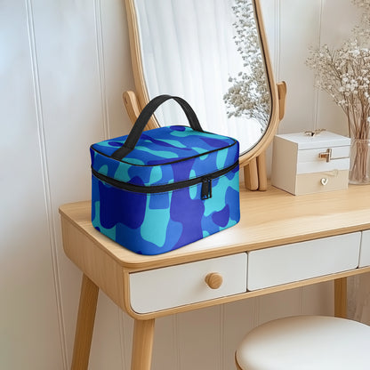 Große Kosmetiktasche - Blue Camouflage Kosmetiktasche JLR Design