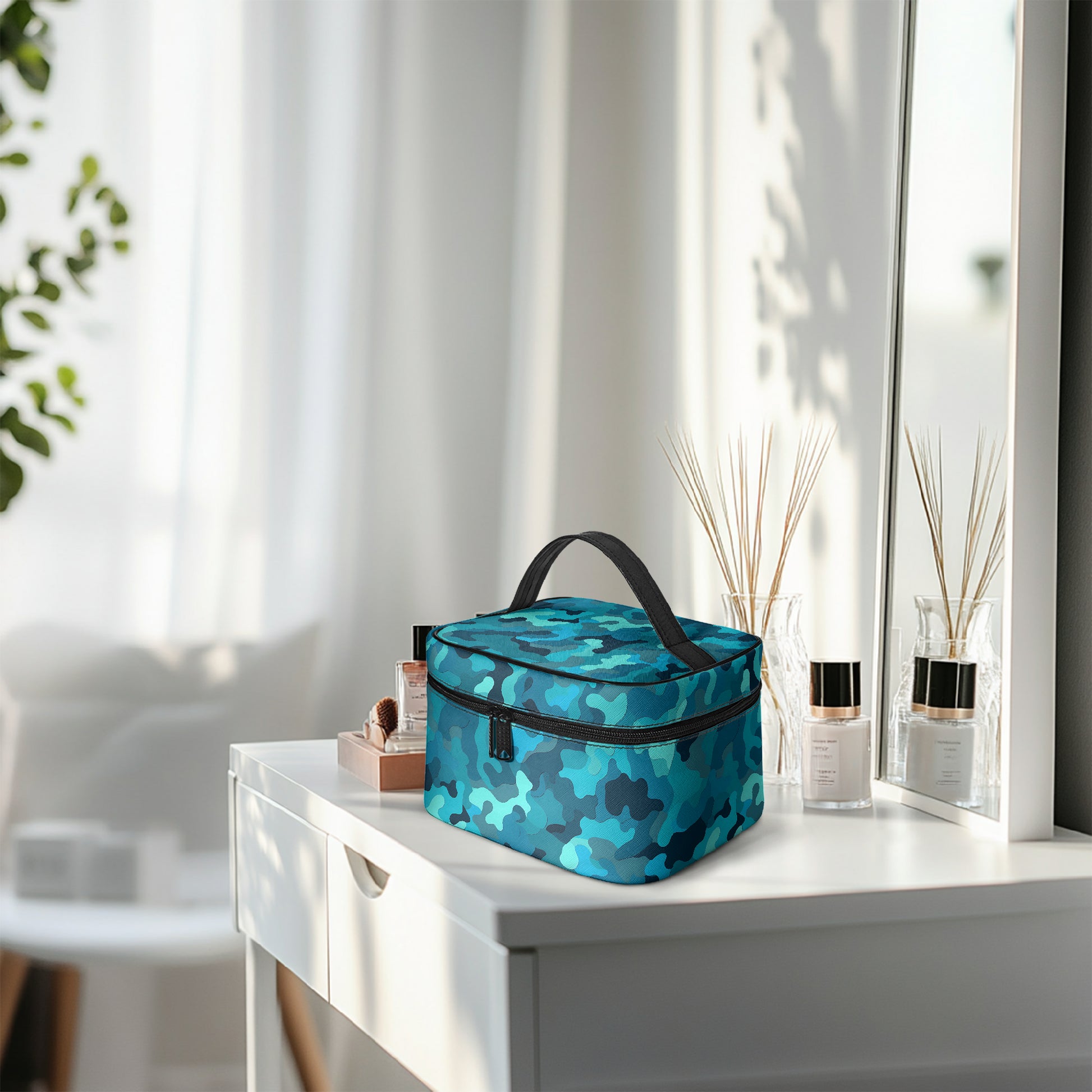 Große Kosmetiktasche - Blue Camouflage v1 Handbags JLR Design