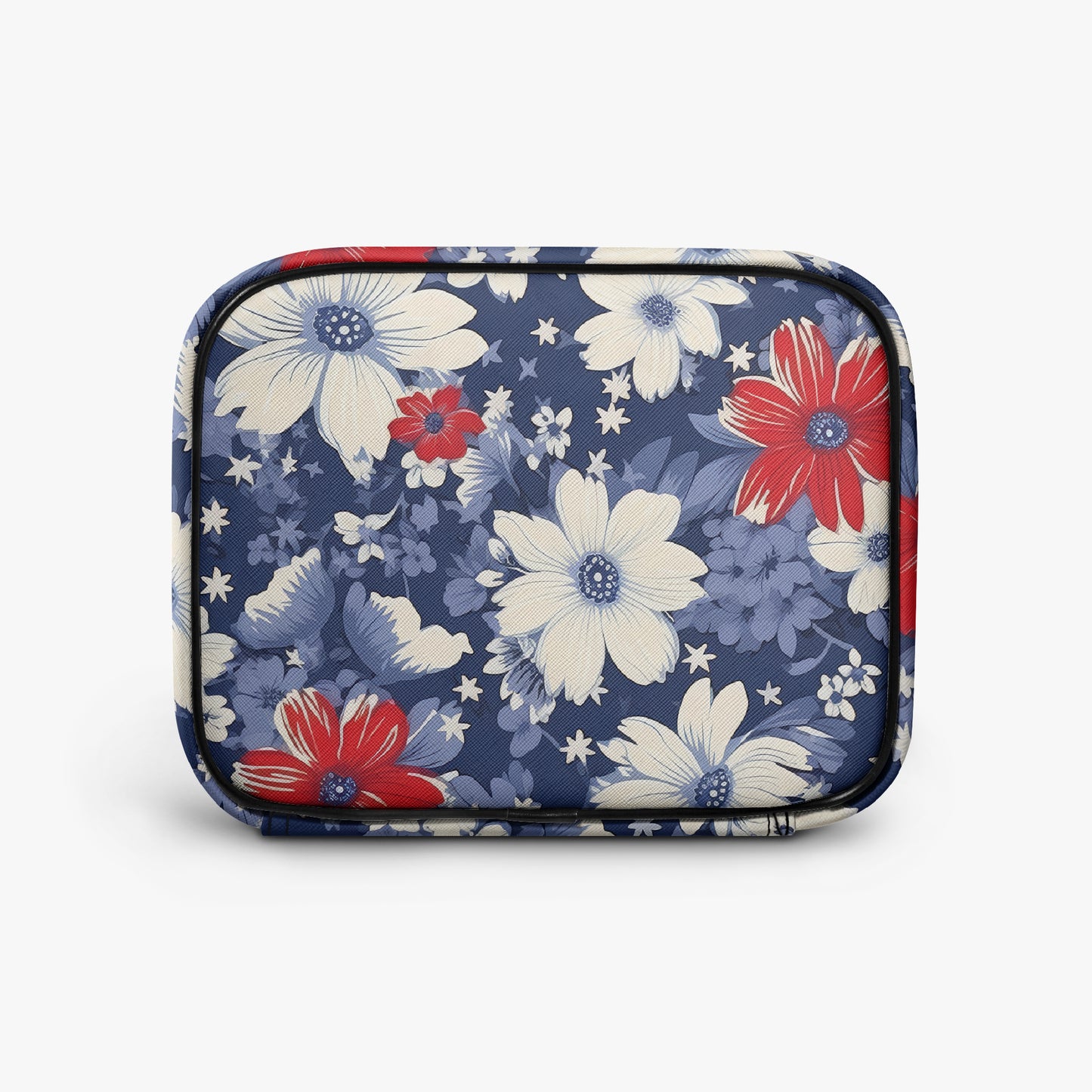 Große Kosmetiktasche - Blue Red White Flowers Handbags JLR Design