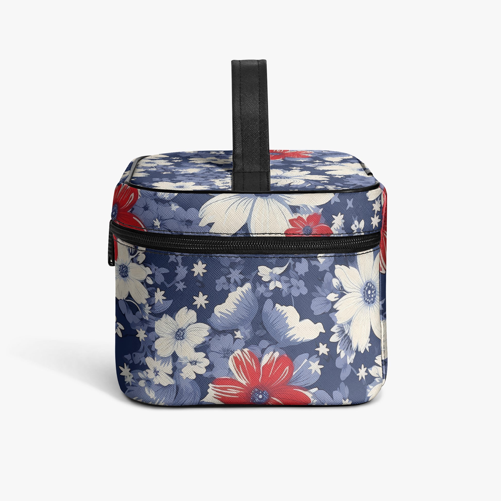 Große Kosmetiktasche - Blue Red White Flowers Handbags JLR Design