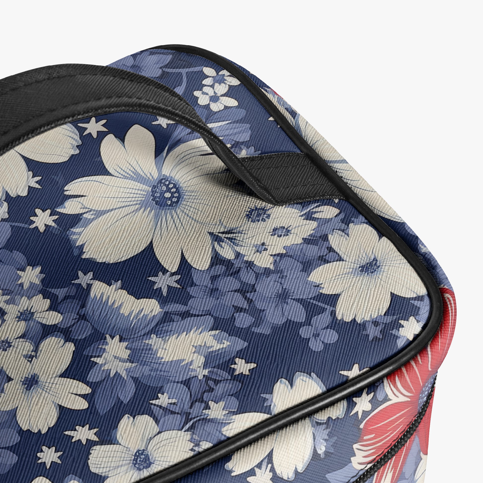 Große Kosmetiktasche - Blue Red White Flowers Handbags JLR Design