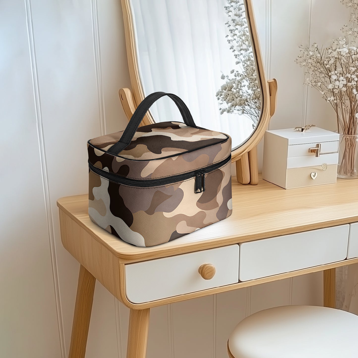 Große Kosmetiktasche - Brown Camouflage v1 Handbags JLR Design