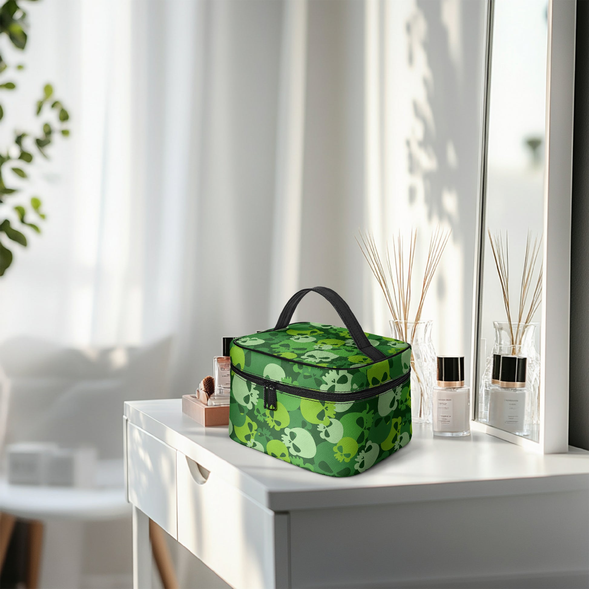 Große Kosmetiktasche - Green Skull Handbags JLR Design