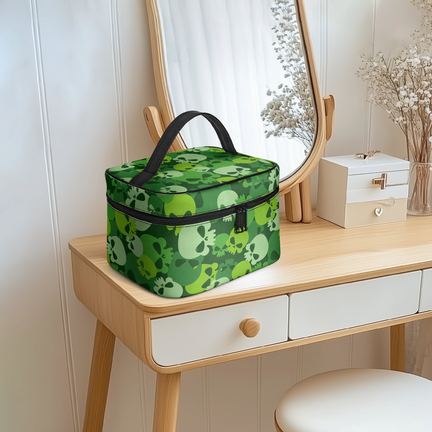 Große Kosmetiktasche - Green Skull Handbags JLR Design