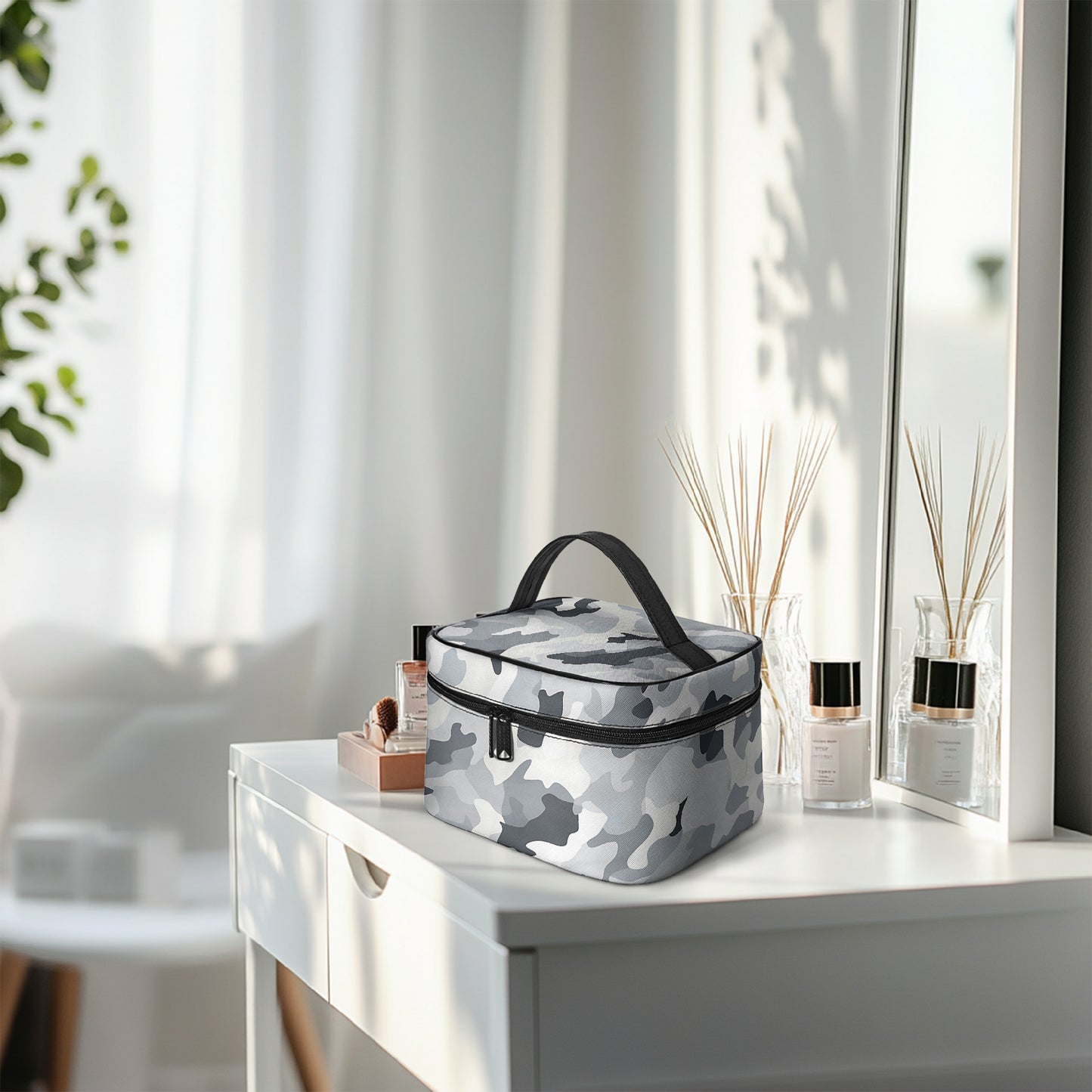 Große Kosmetiktasche - Grey Camouflage v1 Kosmetiktasche JLR Design