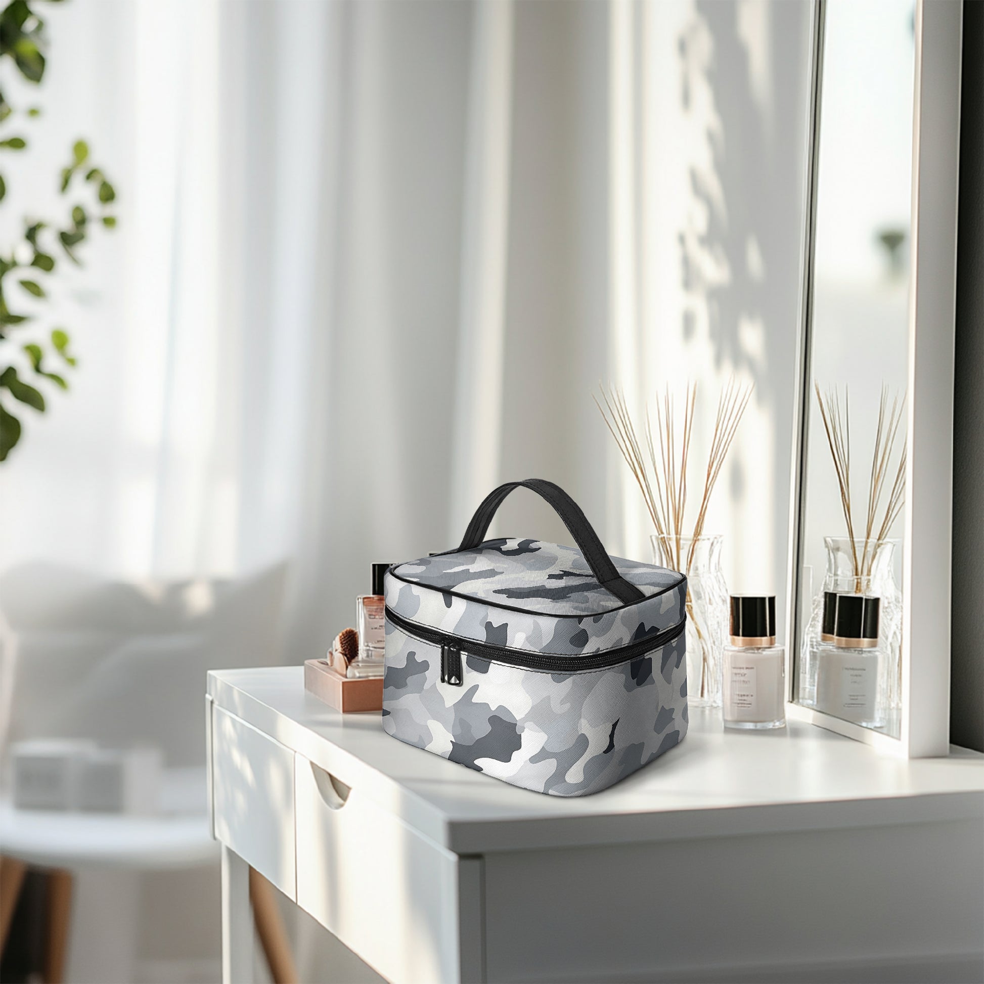 Große Kosmetiktasche - Grey Camouflage v1 Kosmetiktasche JLR Design