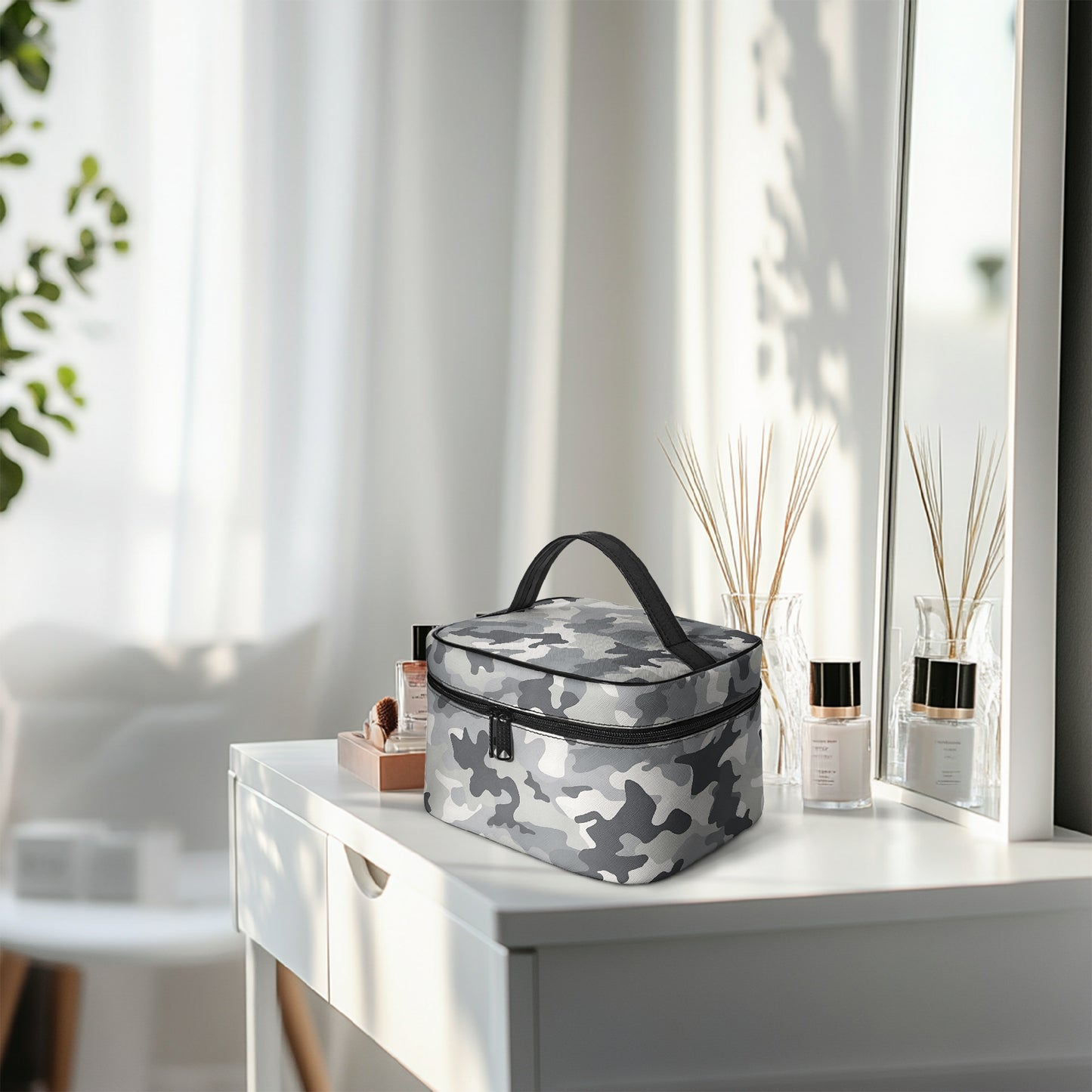 Große Kosmetiktasche - Grey Camouflage v2 Kosmetiktasche JLR Design